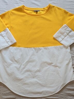 COS Mixed-Media Color-Block Top Women's Size XS (WITH FLAW)